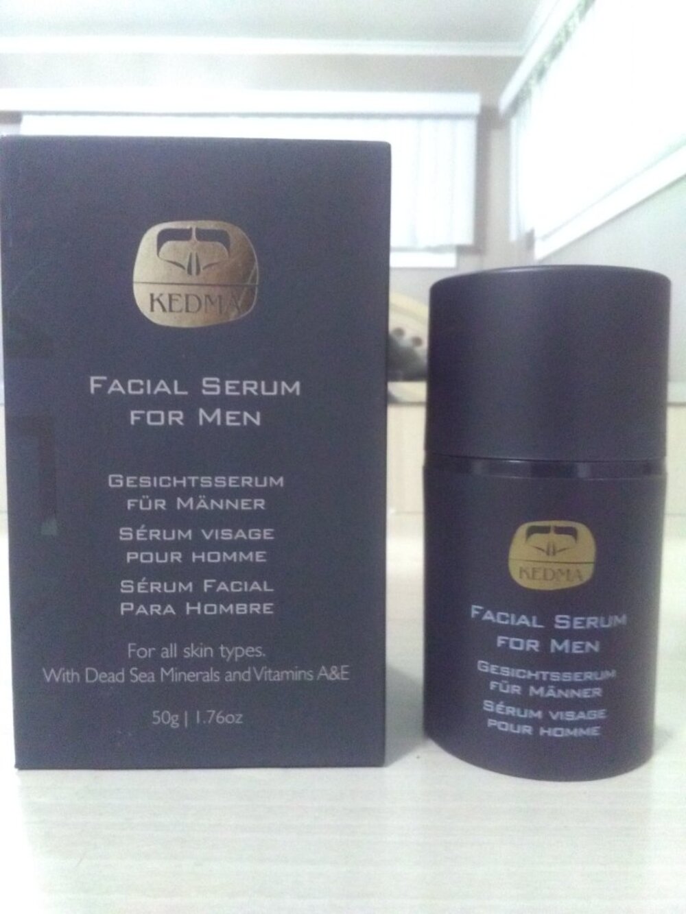 KEDMA FACIAL SERUM FOR MEN-DEAD SEA MINERALS&VITAMINS A&E-1.76oz/50ml-NEW-SEALED